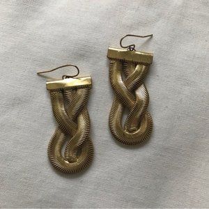 Gold Twisted Dangly Earrings